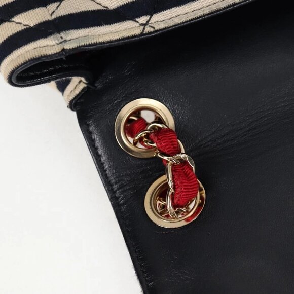 CHANEL Matelasse Chain Shoulder Bag cotton Black Gold - Picture 13 of 16